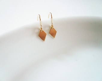 Tiny Gold Diamond Earrings in Gold Filled - Simple Small Everyday Gold Earrings