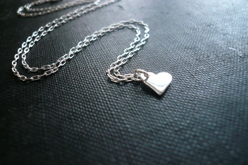 Little Silver Sweet Heart Necklace in Sterling Silver Great Etsy