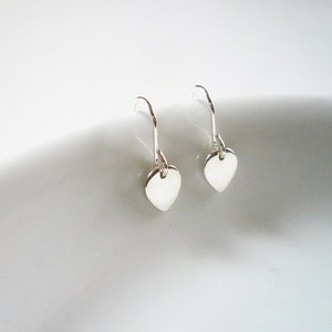 Tiny Silver Lotus Petal Earrings in Sterling Silver, Simple Dainty Everyday Earrings