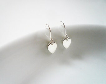 Tiny Silver Lotus Petal Earrings in Sterling Silver, Simple Dainty Everyday Earrings