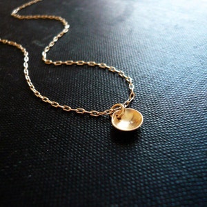 Tiny Pool Necklace in 14K Gold Filled Sweet Gift, Dainty Everyday Necklace, Tiny Gold Circle Necklace image 1