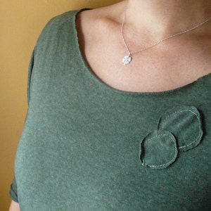 Tiny Four Leaf Clover Necklace in Sterling Silver Sweet and Simple Shamrock for Good Luck image 4