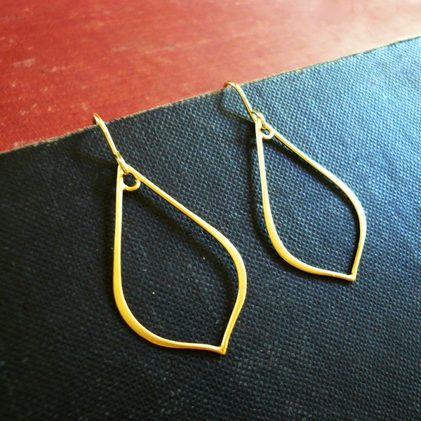 Arabesque Earrings in Gold - Large, Lightweight Gold Outline Earrings
