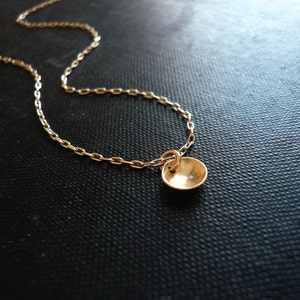 Tiny Pool Necklace in 14K Gold Filled Sweet Gift, Dainty Everyday Necklace, Tiny Gold Circle Necklace image 3