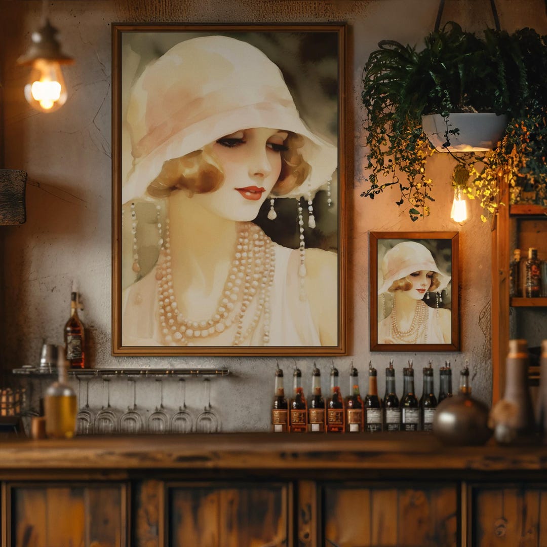 1920s Flapper Portrait Matte Vertical Poster | Vintage Art Deco Woman ...