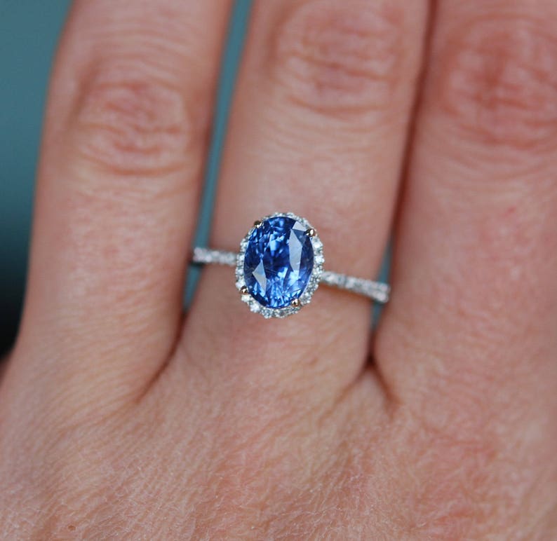 Sapphire Engagement Ring. Blue Sapphire Engagement Ring. 2ct Etsy