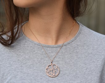 Diamond pendant. Filigree pendant. Rose gold diamond pendant. 14k Rose gold pendant TDW 1ct. Wedding gift. Anniversary gift by Eidelprecious