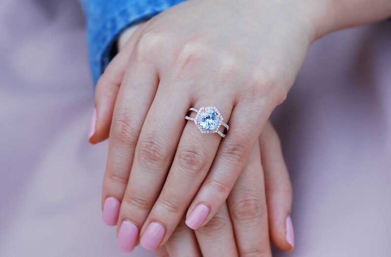 hexagon engagement ring hexagon engagement ring