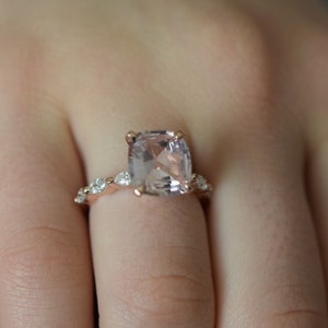 Rose Gold Engagement Ring. Peach sapphire engagement ring. Godivah ring. One of a kind ring Sapphire Oval Engagement ring image 1