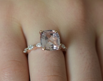 Rose Gold Engagement Ring. Peach sapphire engagement ring. Godivah ring. One of a kind ring Sapphire Oval Engagement ring