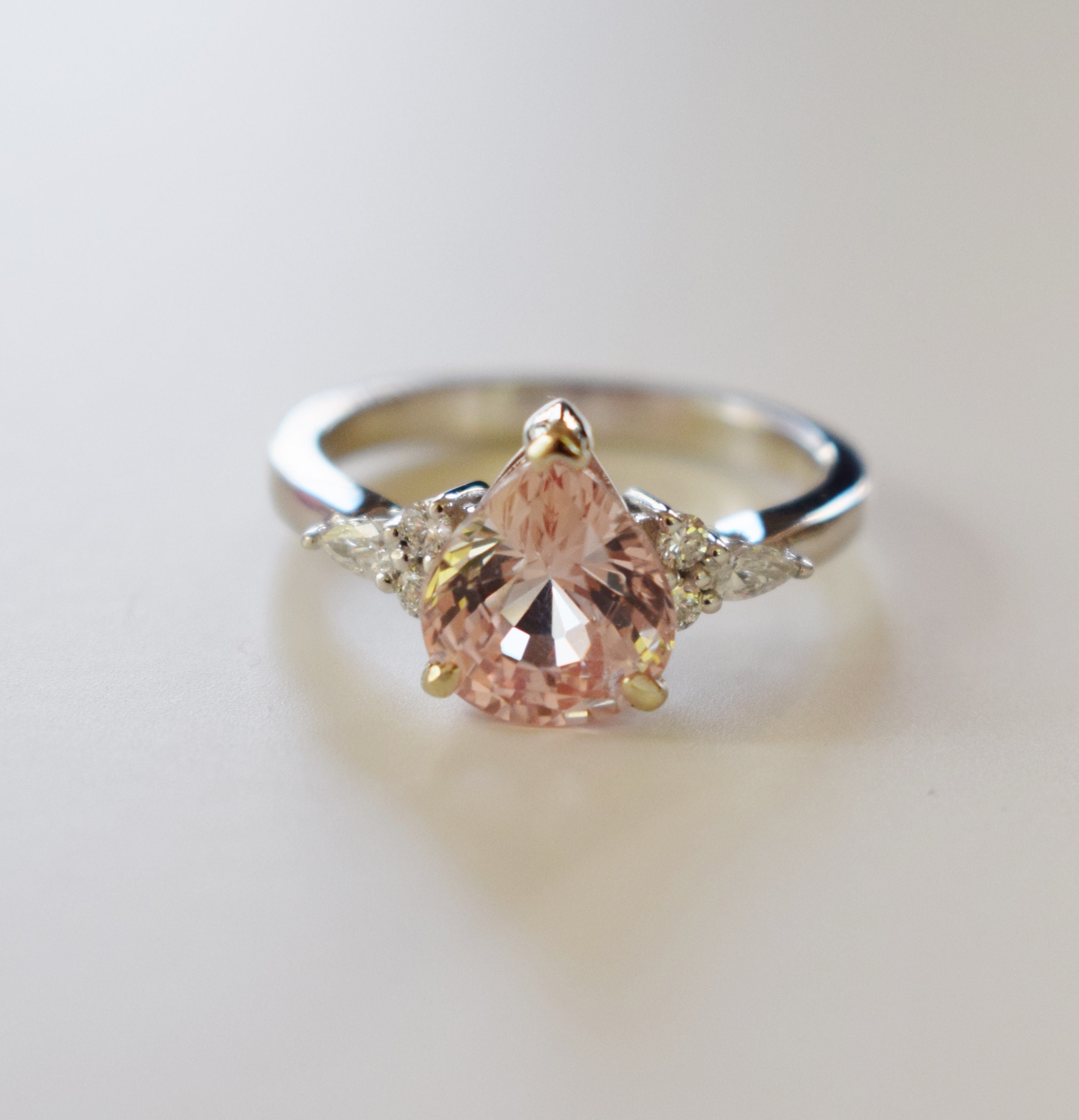 engagement rings peach sapphire engagement rings peach sapphire