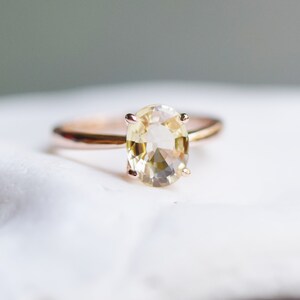 Yellow Champagne Sapphire Engagement Ring. Light Champagne - Etsy