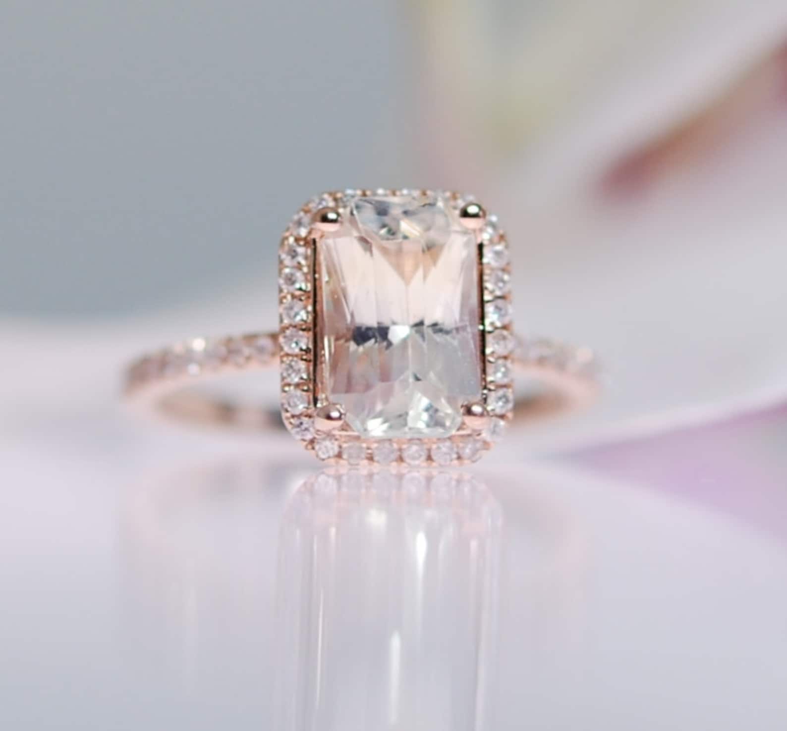 GIA Champagne Sapphire Engagement Ring 18k Rose Gold 5ct - Etsy