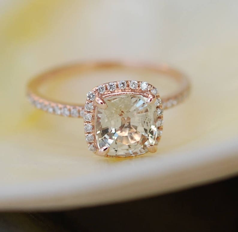 Jasmine Sapphire Engagement Ring 2.5ct Square Cushion Jasmine Etsy