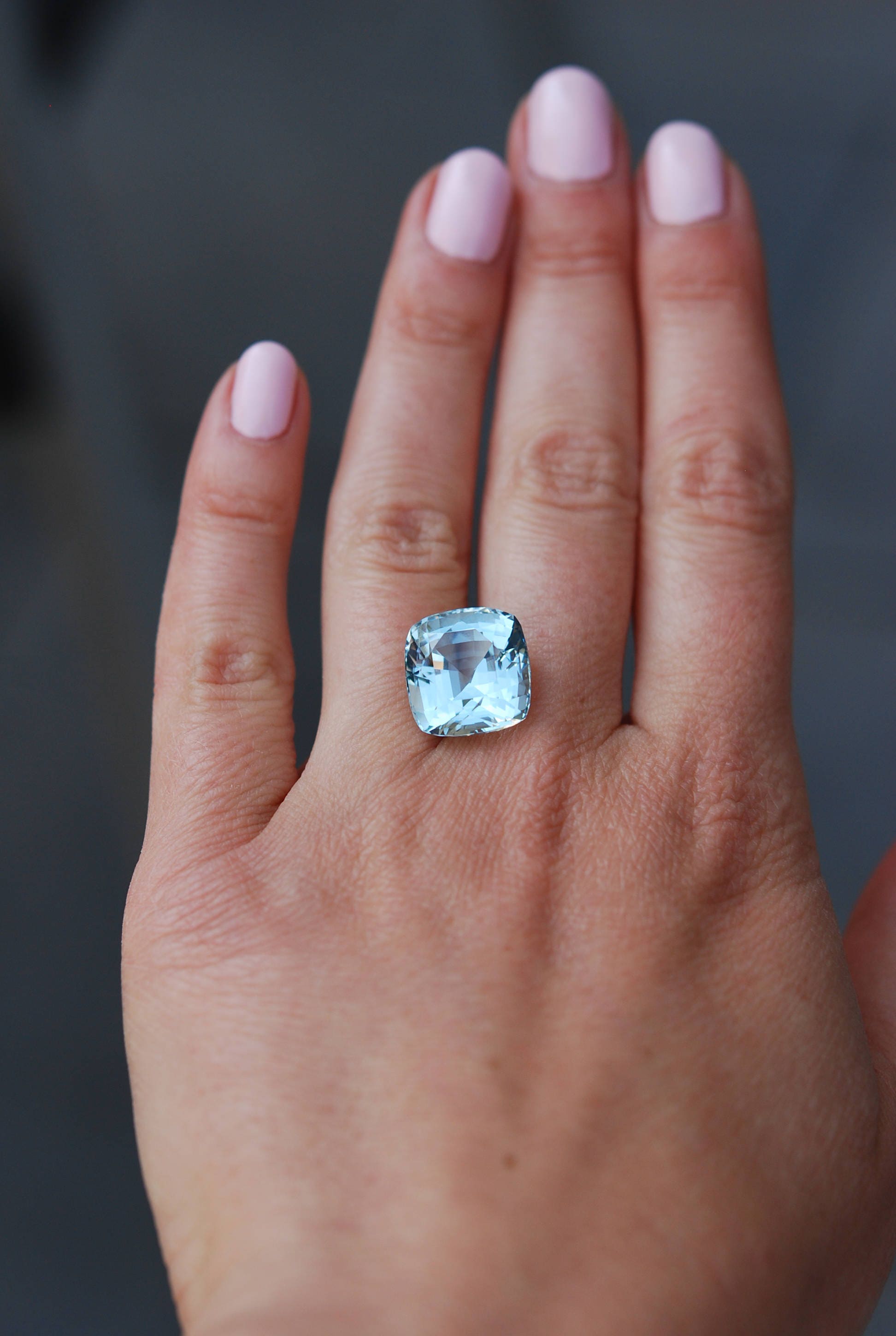 12ct Loose aquamarine for engagement ring Cushion Aquamarine Natural