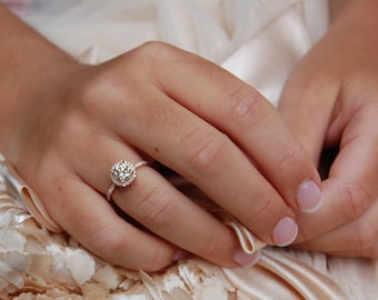 Rose gold engagement ring 0.9ct  Light pink diamond ring 14k rose gold VS2 diamond ring by Eidelprecious