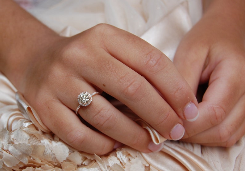 Rose gold engagement ring 0.9ct Light pink diamond ring 14k rose gold VS2 diamond ring by Eidelprecious image 1