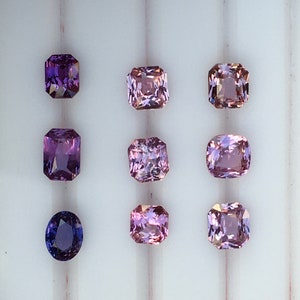 Design your own ring. Purple violet pink sapphire ring. Rose gold. White gold. Yellow gold. Platinum ring.