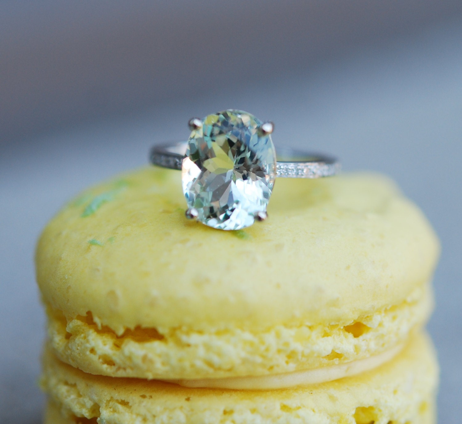 Blue green aquamarine ring online