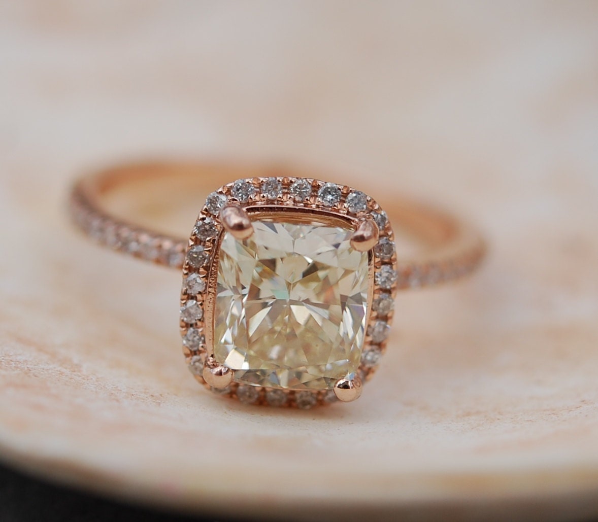 Yellow Diamond Engagement rings 2ct VVS2 Jasmine yellow diamond ring