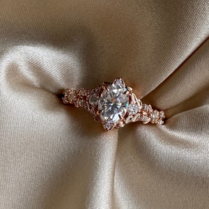 Arwen Elvish Moissanite Engagement Ring Gold Lab Diamond Engagement Ring Whimsical Fantasy Ring Fairytale Ring Etsy