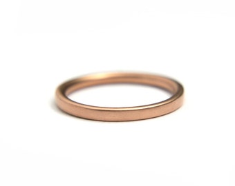 Plain gold wedding band. 14k Rose gold band. Simple Straight band. Tiffany band. 2mm wedding band by Eidelprecious.