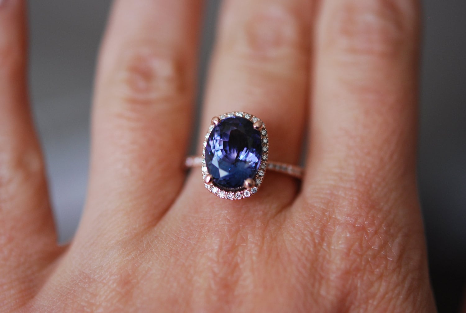 Tanzanite Engagement Ring. Rose Gold Engagement Ring Indigo - Etsy Canada