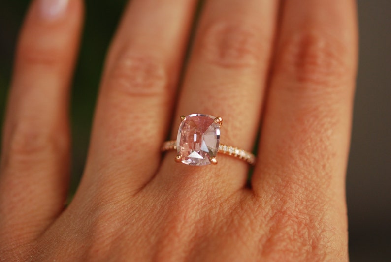 Blake Lively ring Blush Sapphire Engagement Ring oval cut 14k Etsy