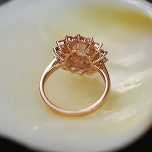 Sapphire engagement ring Oval Pink sapphire ring Diamond ring Rose gold ring engagement ring by Eidelprecious image 6