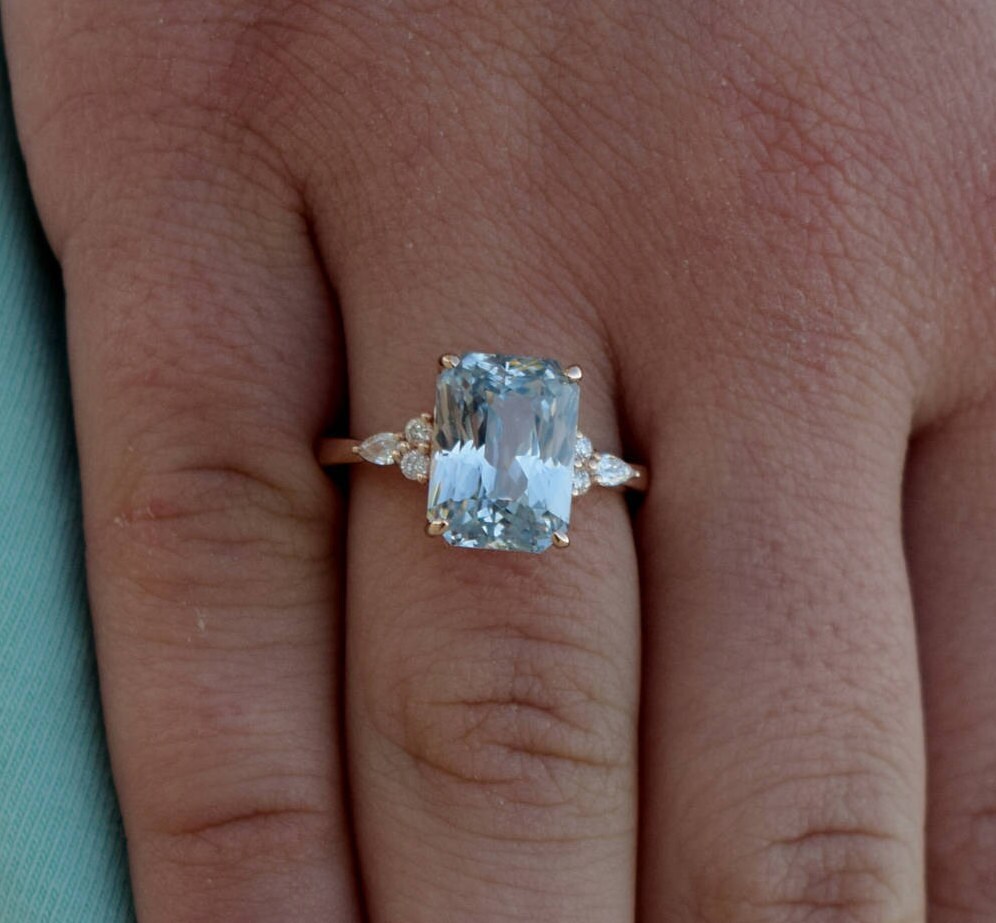 Aqua sapphire store engagement rings