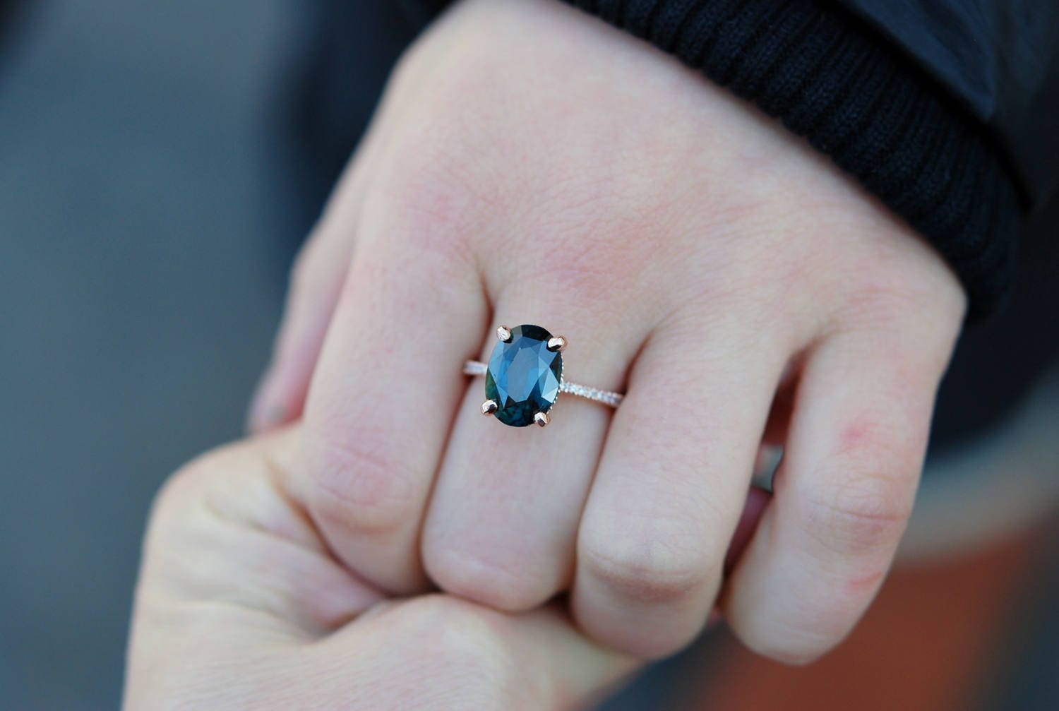 Peacock blue sapphire best sale ring