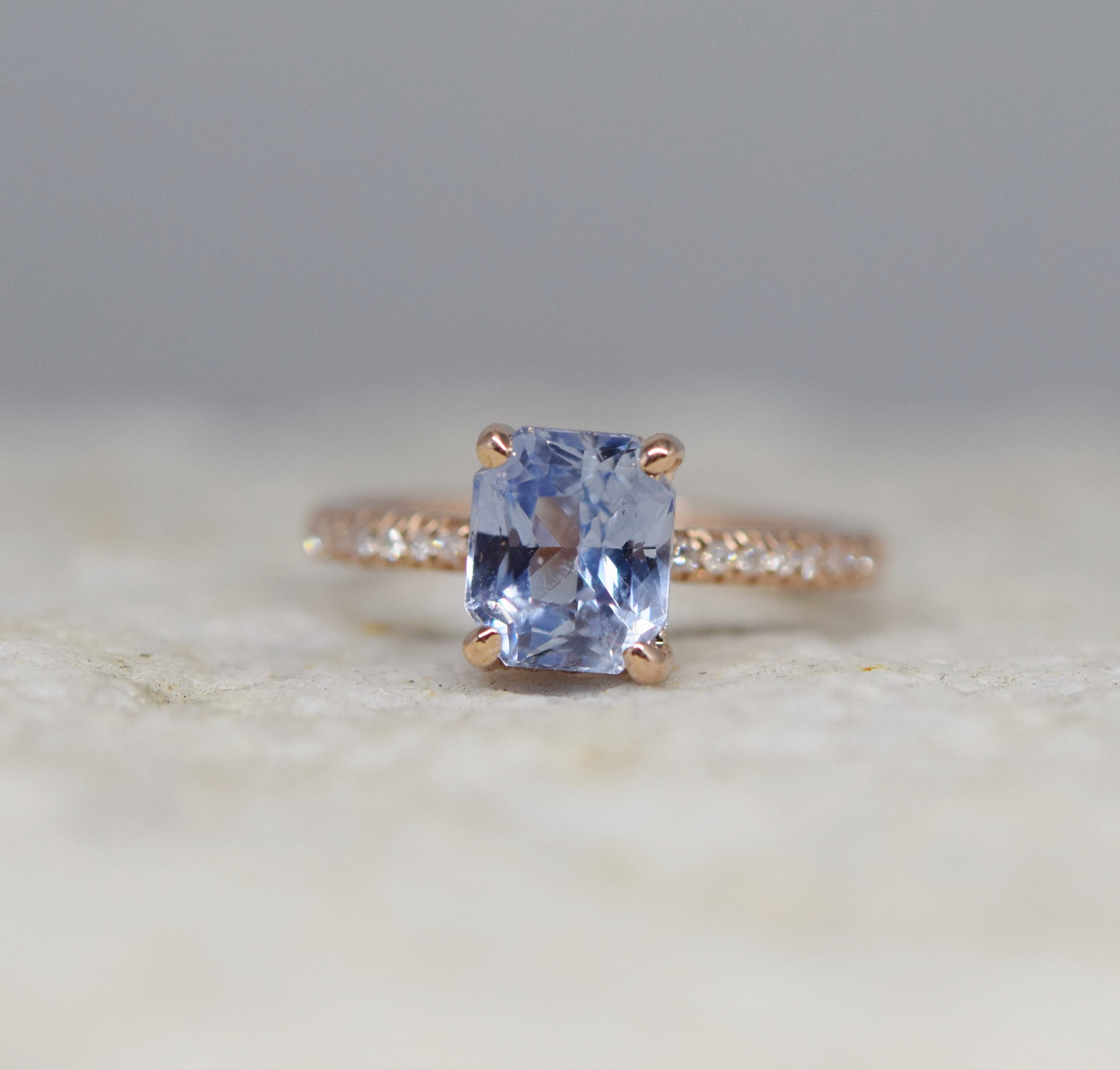 Blue Sapphire Ring With Diamond Accents In White Gold – Christopher Duquet  Fine Jewelry