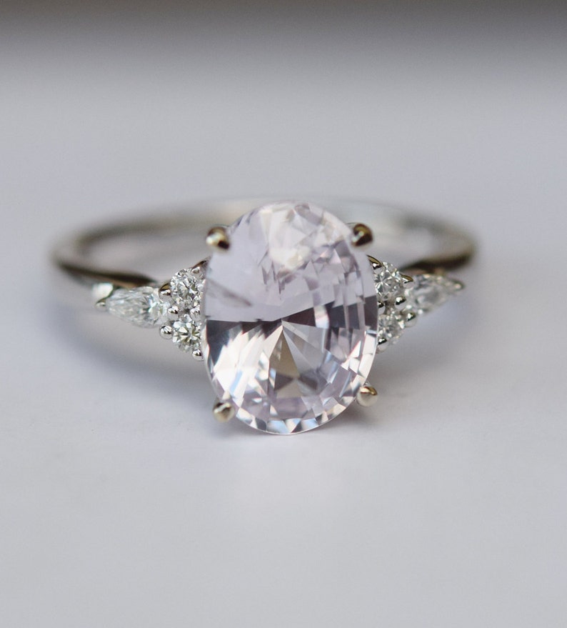 Platinim Upgrade Lavender Sapphire Ring Engagement Ring - Etsy