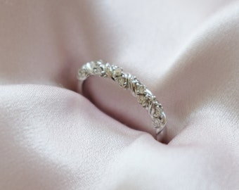 Diamond wedding band. Twisted diamond wedding band. White gold band Half Eternity band 14k gold Band Matching Band by Eidelprecious