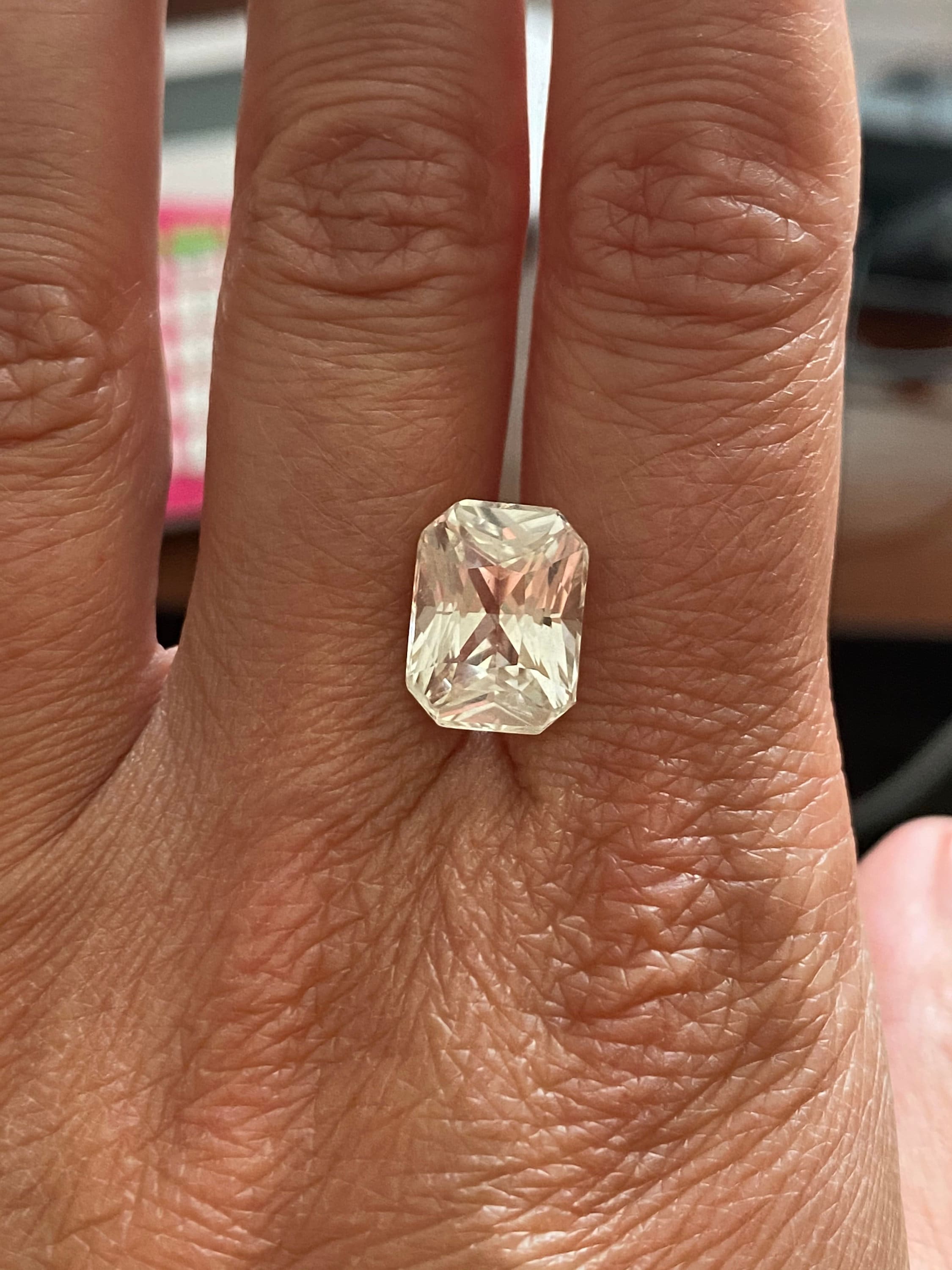 7.6ct Blake Lively ring Rose Gold Engagement White/Champagne sapphire engagement  ring One of a kind ring Sapphire ring, image size:2250x3000