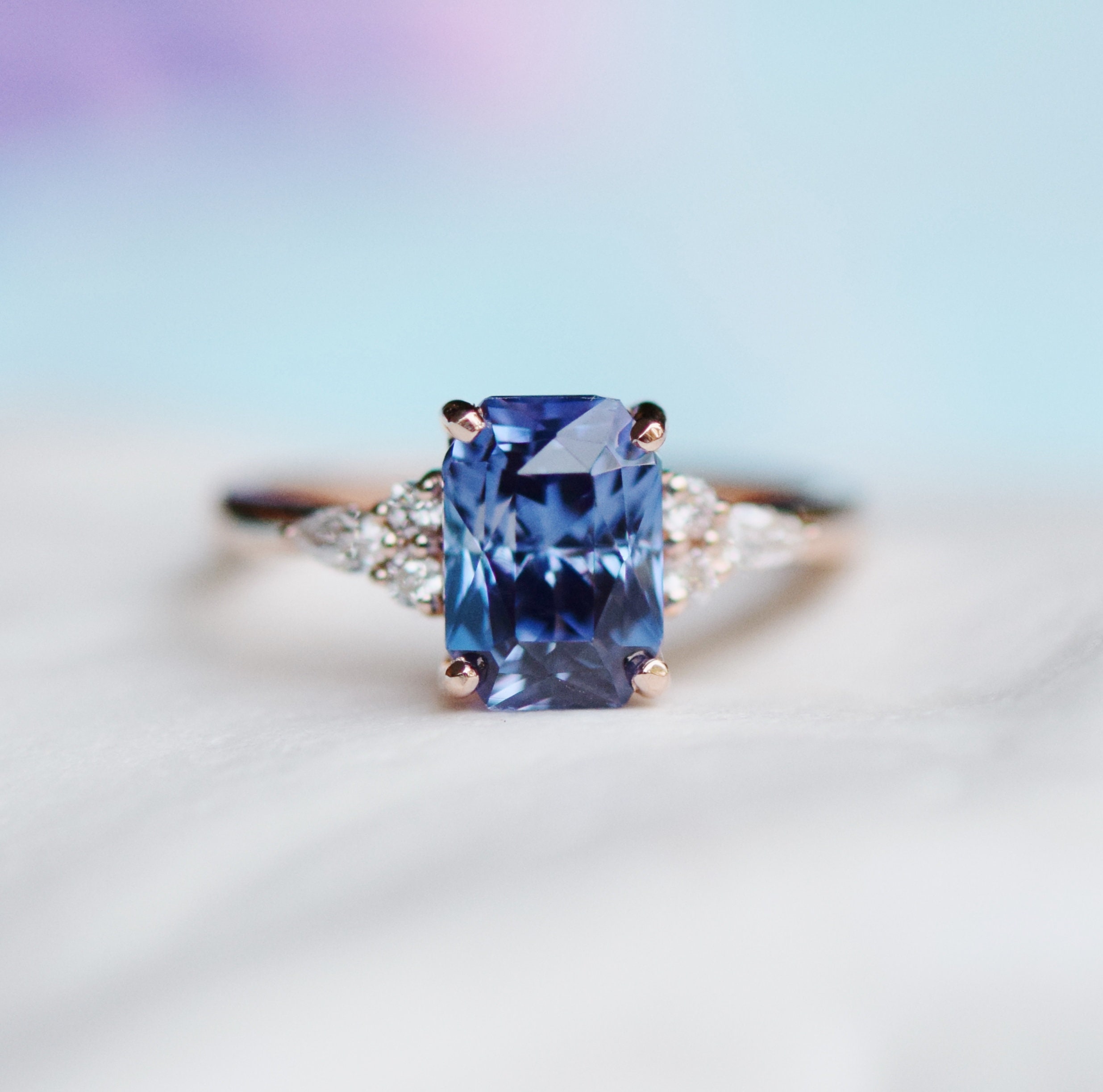 Radiant cut blue sapphire discount