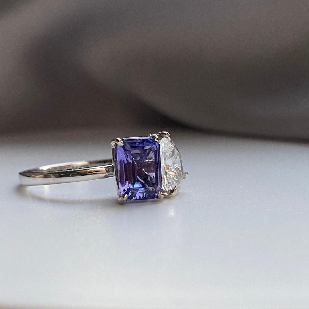 Bague 'Toi Et Moi' En Argent Avec Quartz Et Zirconium - Modèle T57 - Occasion - Symbole D'amour