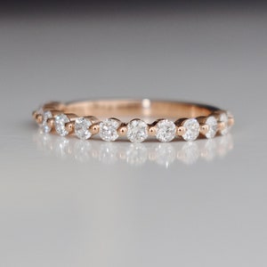 Diamond Eternity Band. Unisex wedding band. Round Godivah band.  Rose Gold Matching Band Eternity Diamond band by EidelPrecious