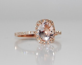 White sapphire ring. Engagement ring. Rose gold ring, white gold ring, gold ring with cushion sapphire. Engagement rings by Eidelprecious