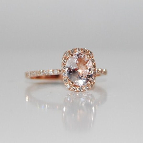 White sapphire ring. Engagement ring. Rose gold ring, white gold ring, gold ring with cushion sapphire. Engagement rings by Eidelprecious