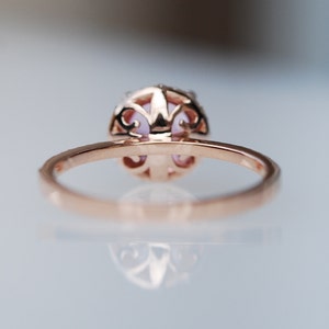 Rose gold engagement ring 0.9ct Light pink diamond ring 14k rose gold VS2 diamond ring by Eidelprecious image 2