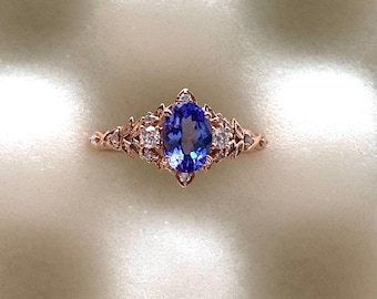 Tanzanite Engagement Ring: Eowen Fantasy Rose Gold Diamond Ring