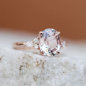 1.7ct blush sapphire ring. Light pink engagement ring. Rose gold engagement ring. Light pink sapphire ring by Eidelprecious