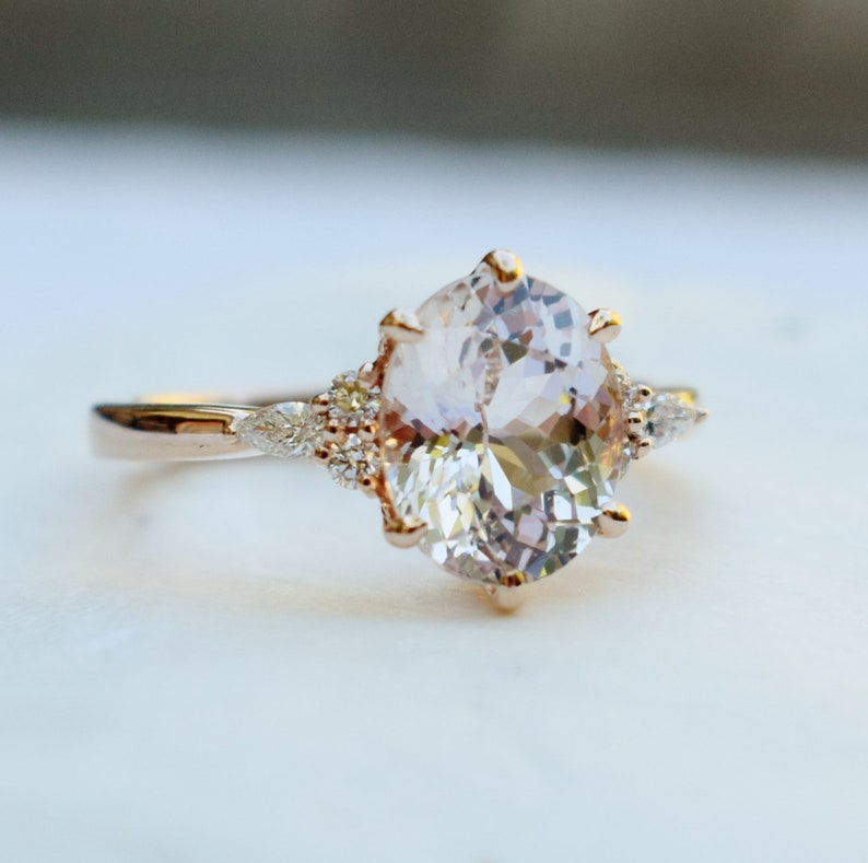 Champagne Sapphire engagement ring. Rose gold engagement ring. image 1