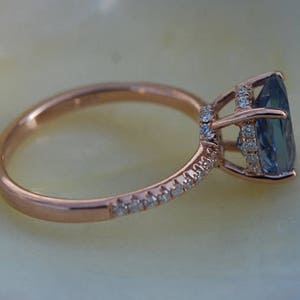 Tanzanite Ring. Rose Gold Engagement Ring 1.5ct Lavender Lilac Tanzanite oval cut engagement ring 14k rose gold. image 3