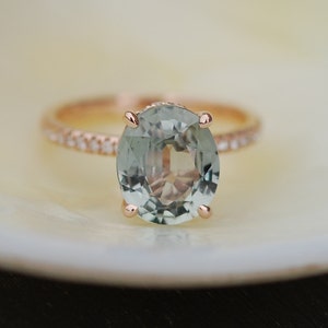Green Sapphire Engagement Ring. Blake Lively Sapphire - Etsy