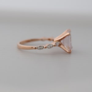 Rose Gold Engagement Ring. Peach sapphire engagement ring. Godivah ring. One of a kind ring Sapphire Oval Engagement ring image 7