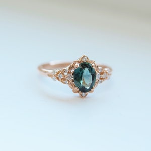 Arwen Teal Sapphire Engagement Ring. LOTR Fantasy Ring. Rose - Etsy