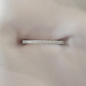 Diamond wedding band 14k white gold band half eternity band