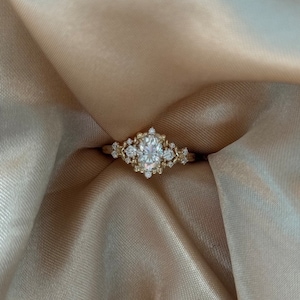 Adira Elven Diamond Engagement Ring: 14k Gold Fantasy Ring